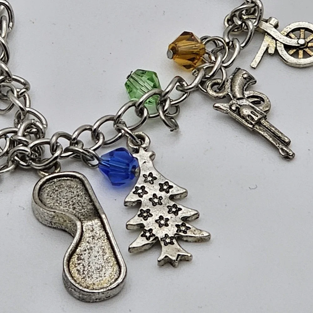 Stranger Things TV Series 10 Themed Charms Charm Bracelet Silver Tone